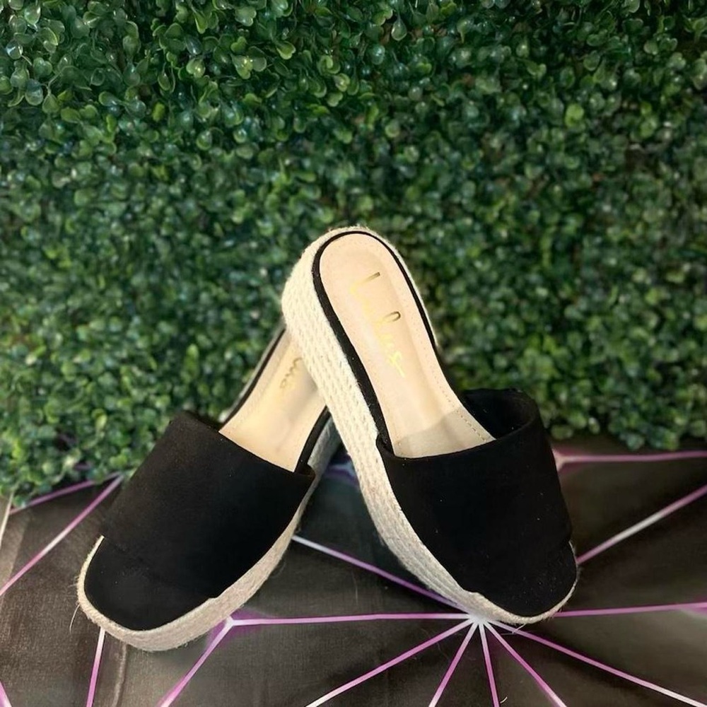 O'Ahu 2 Black Suede Espadrille Flatforms